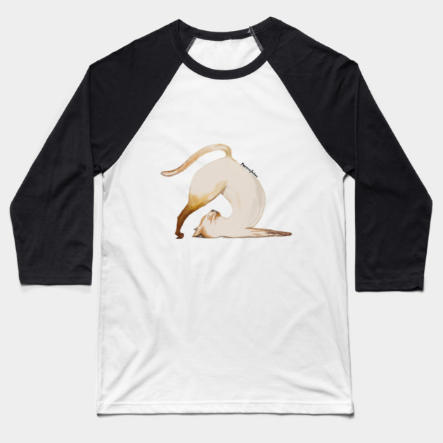 Purrrfection Yoga Cat Baseball T-Shirt by C.Code