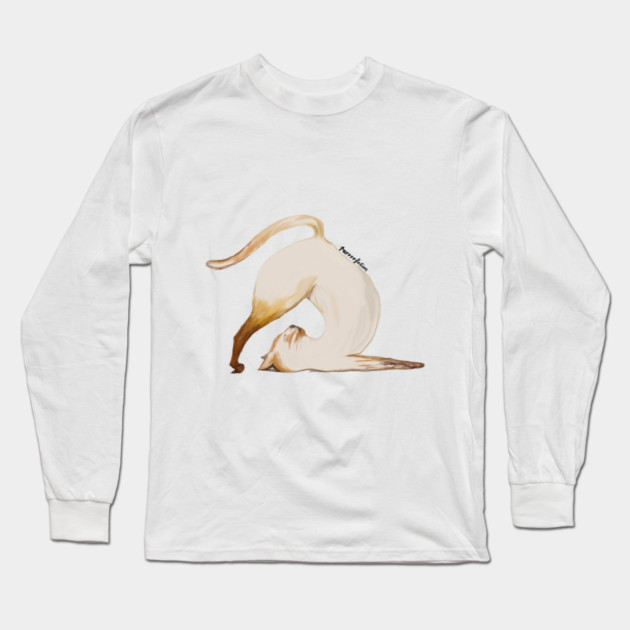 Purrrfection Yoga Cat Long Sleeve T-Shirt by C.Code