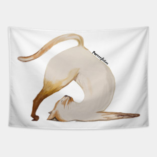 Purrrfection Yoga Cat Tapestry