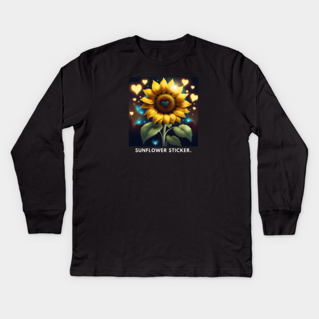 Sunflower lover Kids Long Sleeve T-Shirt by BlackMeme94