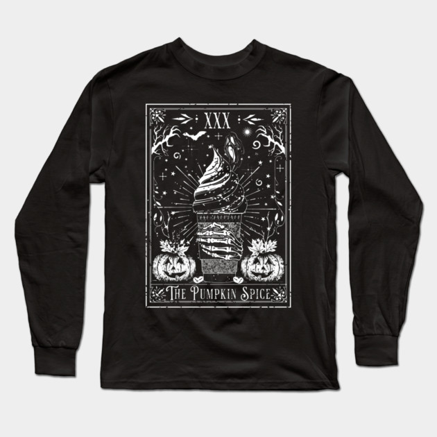 The Pumpkin Spice Tarot Card Long Sleeve T-Shirt by H. R. Sinclair