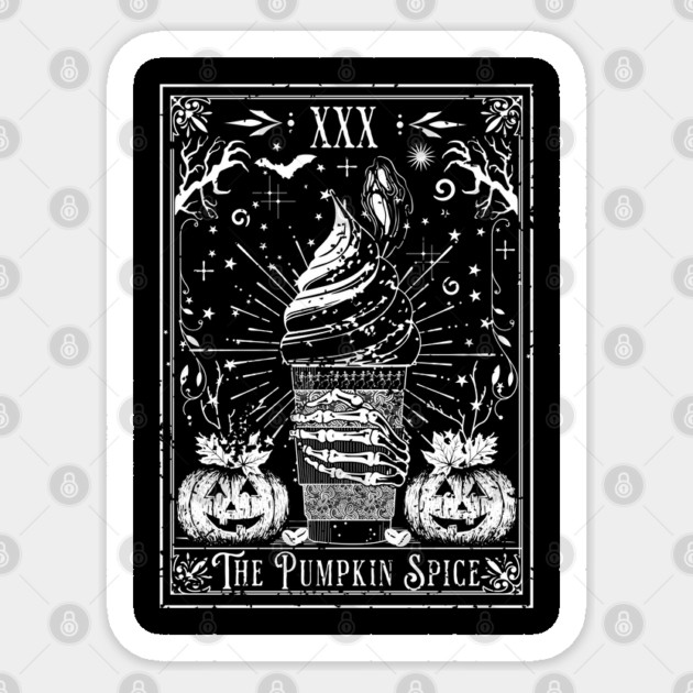 The Pumpkin Spice Tarot Card Sticker by H. R. Sinclair