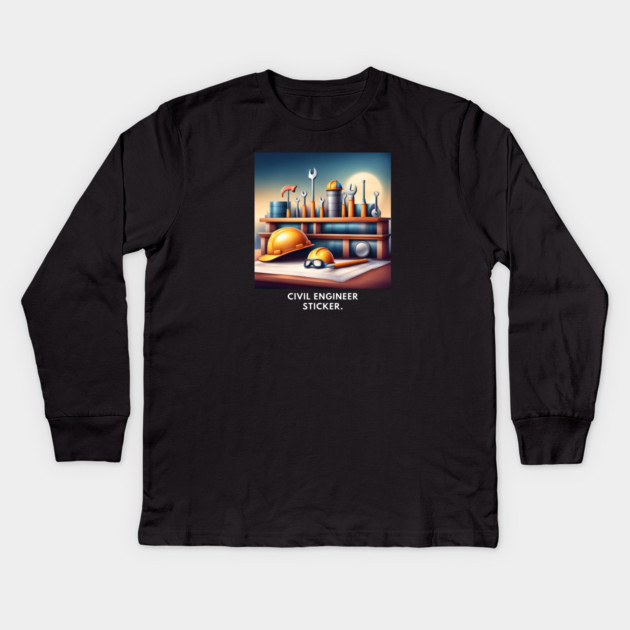 Civil engineer Kids Long Sleeve T-Shirt by BlackMeme94