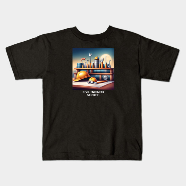 Civil engineer Kids T-Shirt by BlackMeme94