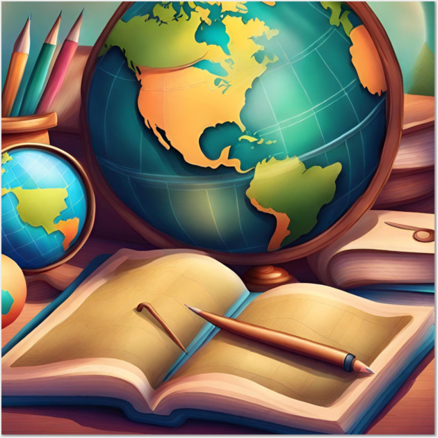 Geography Teacher Wall Art by BlackMeme94