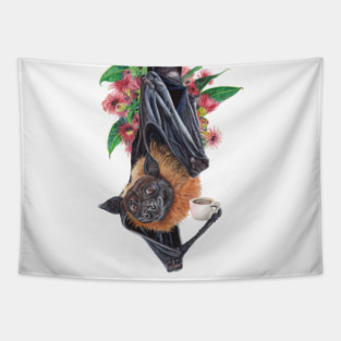 Batty Before Coffee Tapestry