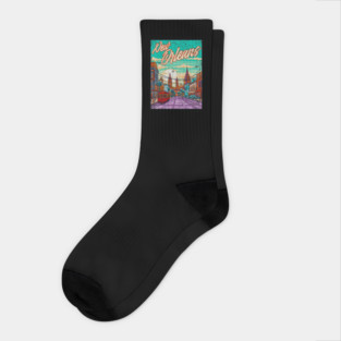 New Orleans Louisiana Art Socks