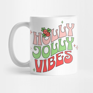 Retro Holly Jolly Christmas Vibes Mug