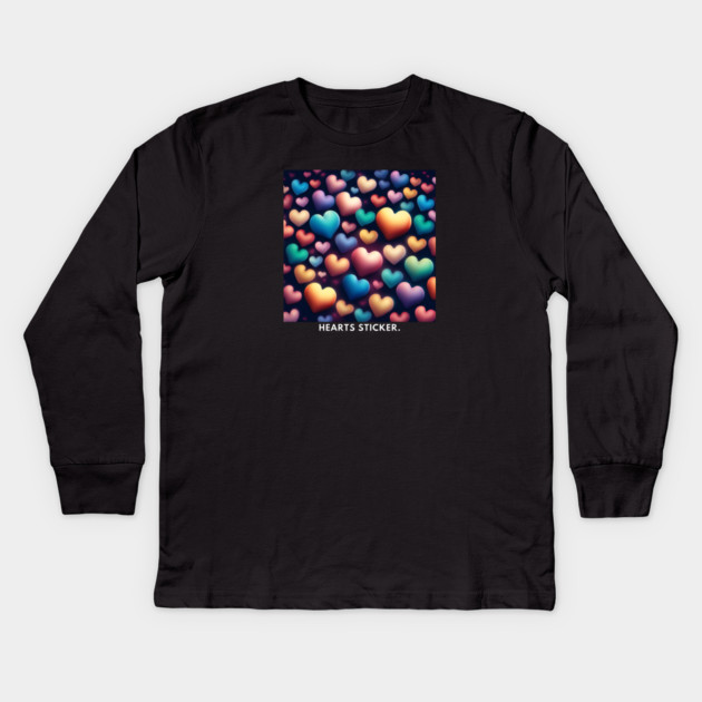 Hearts love Kids Long Sleeve T-Shirt by BlackMeme94