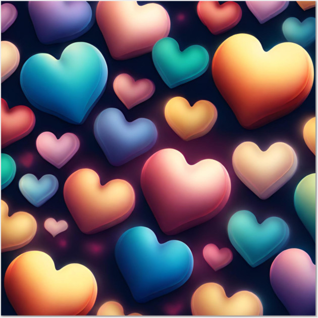 Hearts love Wall Art by BlackMeme94