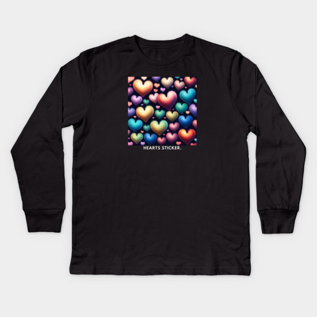Hearts love Kids Long Sleeve T-Shirt by BlackMeme94