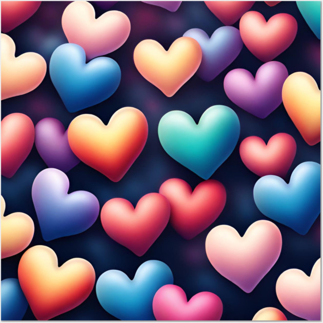 Hearts love Wall Art by BlackMeme94