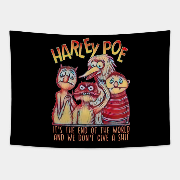 HARLEY POE - End of the World Tapestry by Pete the Cat Guy
