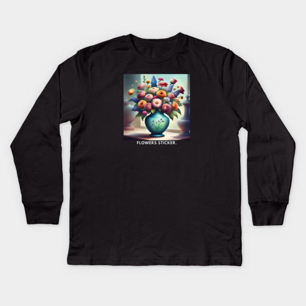 Flower vase Kids Long Sleeve T-Shirt by BlackMeme94