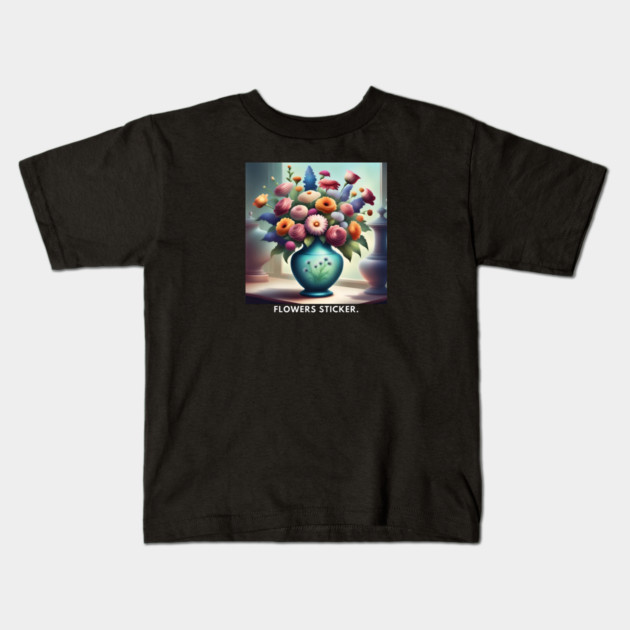 Flower vase Kids T-Shirt by BlackMeme94