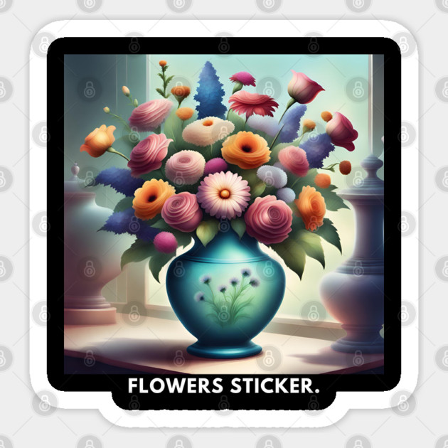 Flower vase Sticker by BlackMeme94