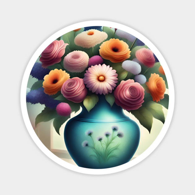 Flower vase Magnet by BlackMeme94