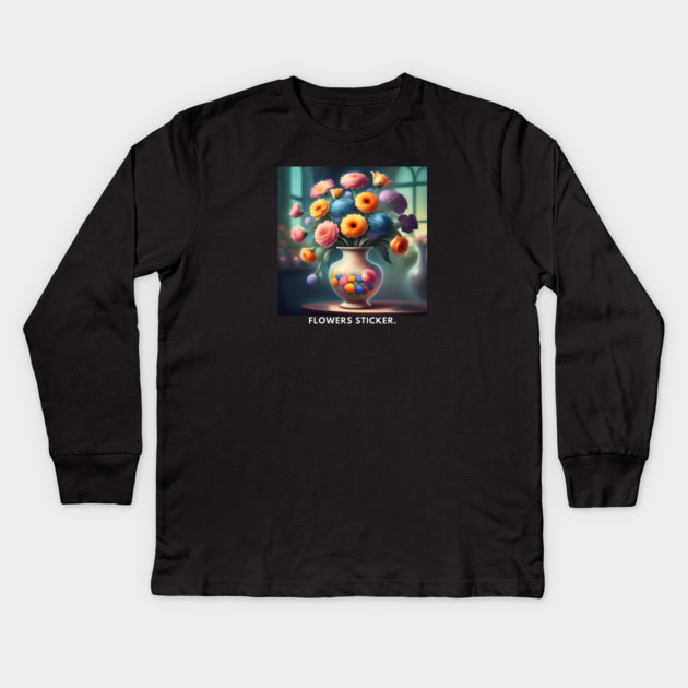 Flower vase Kids Long Sleeve T-Shirt by BlackMeme94