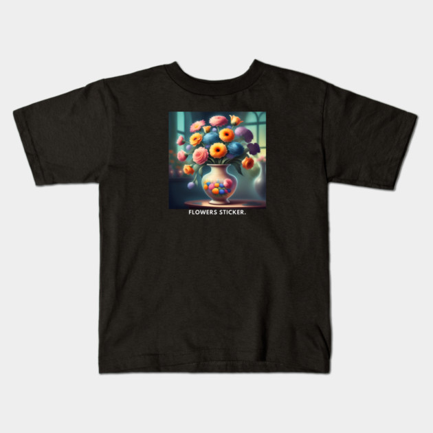 Flower vase Kids T-Shirt by BlackMeme94