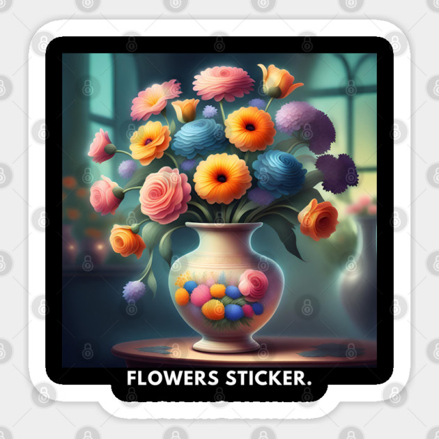 Flower vase Sticker by BlackMeme94