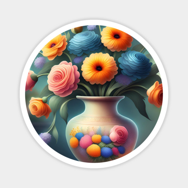 Flower vase Magnet by BlackMeme94