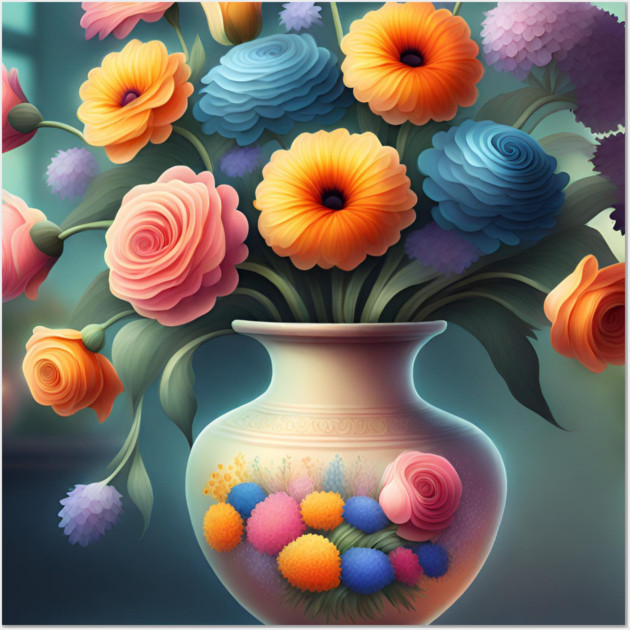 Flower vase Wall Art by BlackMeme94