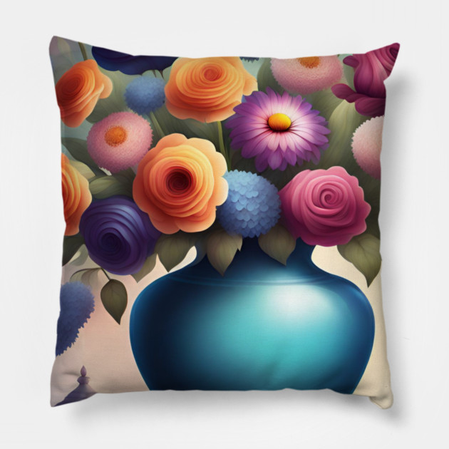 Flower vase Pillow by BlackMeme94