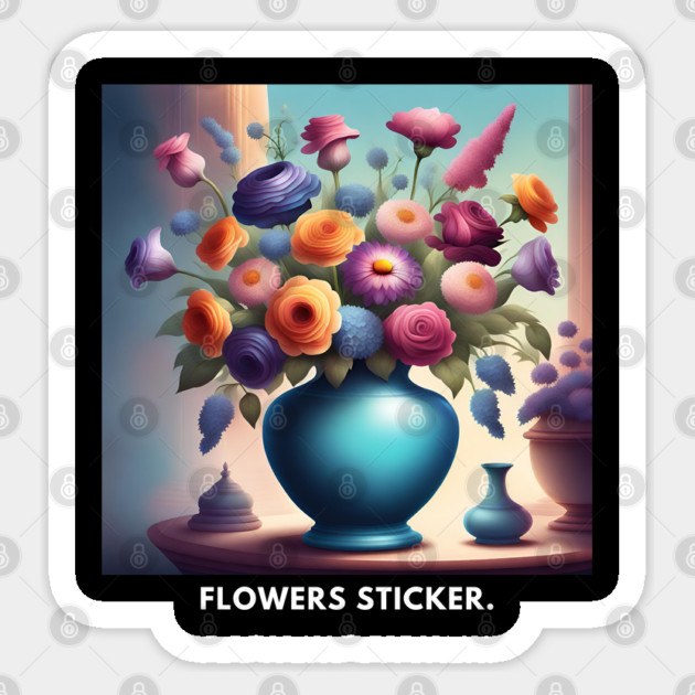 Flower vase Sticker by BlackMeme94