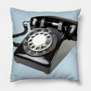 Black Rotary Phone Pillow