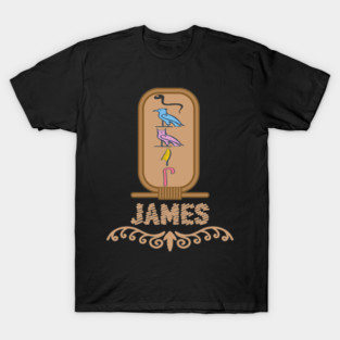 JAMES-American names in hieroglyphic letters-James, name in a Pharaonic Khartouch-Hieroglyphic pharaonic names T-Shirt