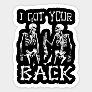 I Got Your Back Skeleton Halloween Sticker