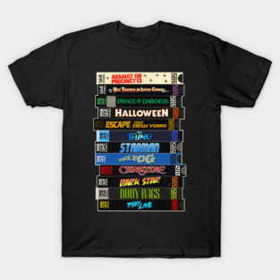 John Carpenter VHS Movies Stack T-Shirt
