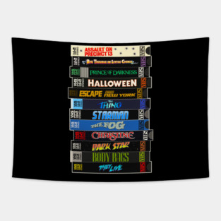 John Carpenter VHS Movies Stack Tapestry