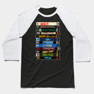 John Carpenter VHS Movies Stack Baseball T-Shirt