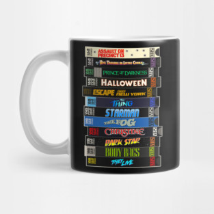 John Carpenter VHS Movies Stack Mug
