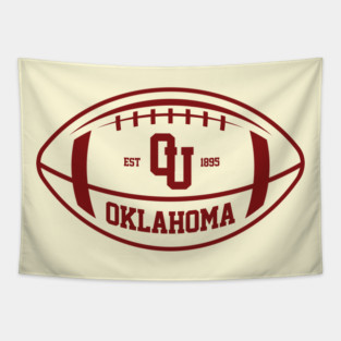 Oklahoma Team Colors Football Tapestry