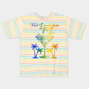 Fort Lauderdale, FL Rainbow Design Kids T-Shirt