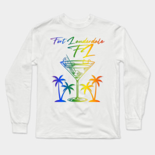 Fort Lauderdale, FL Rainbow Design Long Sleeve T-Shirt