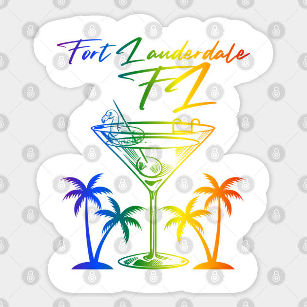 Fort Lauderdale, FL Rainbow Design Sticker by WarFX Designs