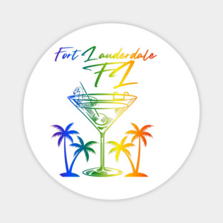 Fort Lauderdale, FL Rainbow Design Magnet