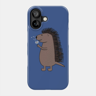 Porcupine with dandelion Phone Case