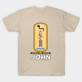 JOHN-American names in hieroglyphic letters-JOHN, name in a Pharaonic Khartouch-Hieroglyphic pharaonic names T-Shirt