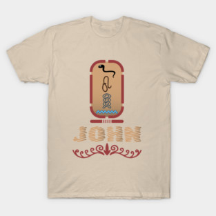 JOHN-American names in hieroglyphic letters-JOHN, name in a Pharaonic Khartouch-Hieroglyphic pharaonic names T-Shirt
