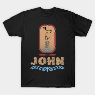 JOHN-American names in hieroglyphic letters-JOHN, name in a Pharaonic Khartouch-Hieroglyphic pharaonic names T-Shirt