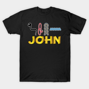 JOHN-American names in hieroglyphic letters-JOHN, name in a Pharaonic Khartouch-Hieroglyphic pharaonic names T-Shirt