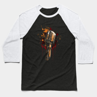 Microphone Retro Baseball T-Shirt