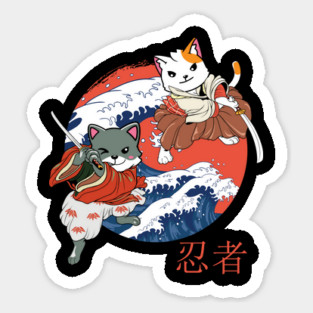 Samurai Ninja Japanese Cat Sticker