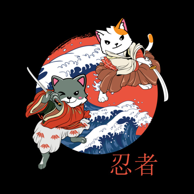 Samurai Ninja Japanese Cat by The WYLD Tribe