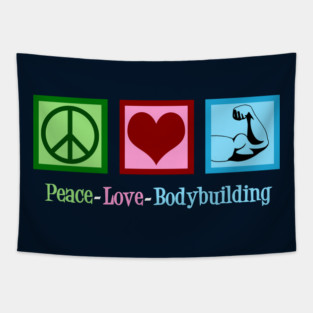 Peace Love Bodybuilding Tapestry