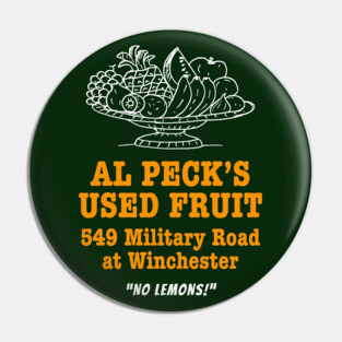 Al Peck's Used Fruit SCTV Pin